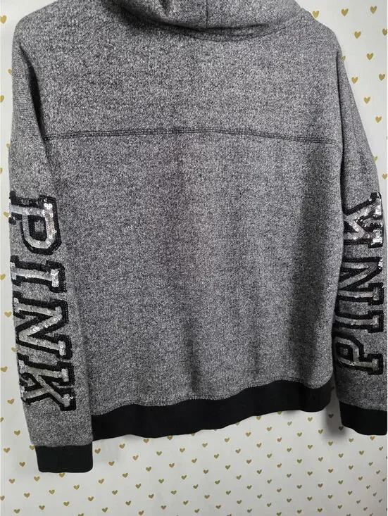 Victorias Secret Pink BLING Sequined Cowl Neck Pullover Sweater Shirt SMALL - Picture 6 of 6